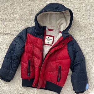 Abercrombie Kids Sherpa Hooded Button Puffer Jacket